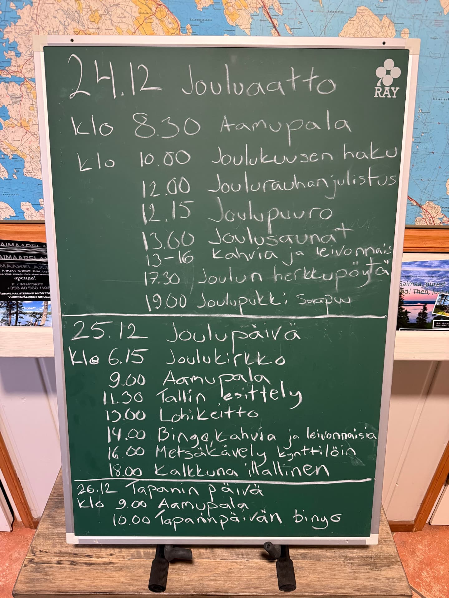 Rantakatin joulun ohjelmataulu: jouluaatto, joulupäivä ja tapaninpäivä